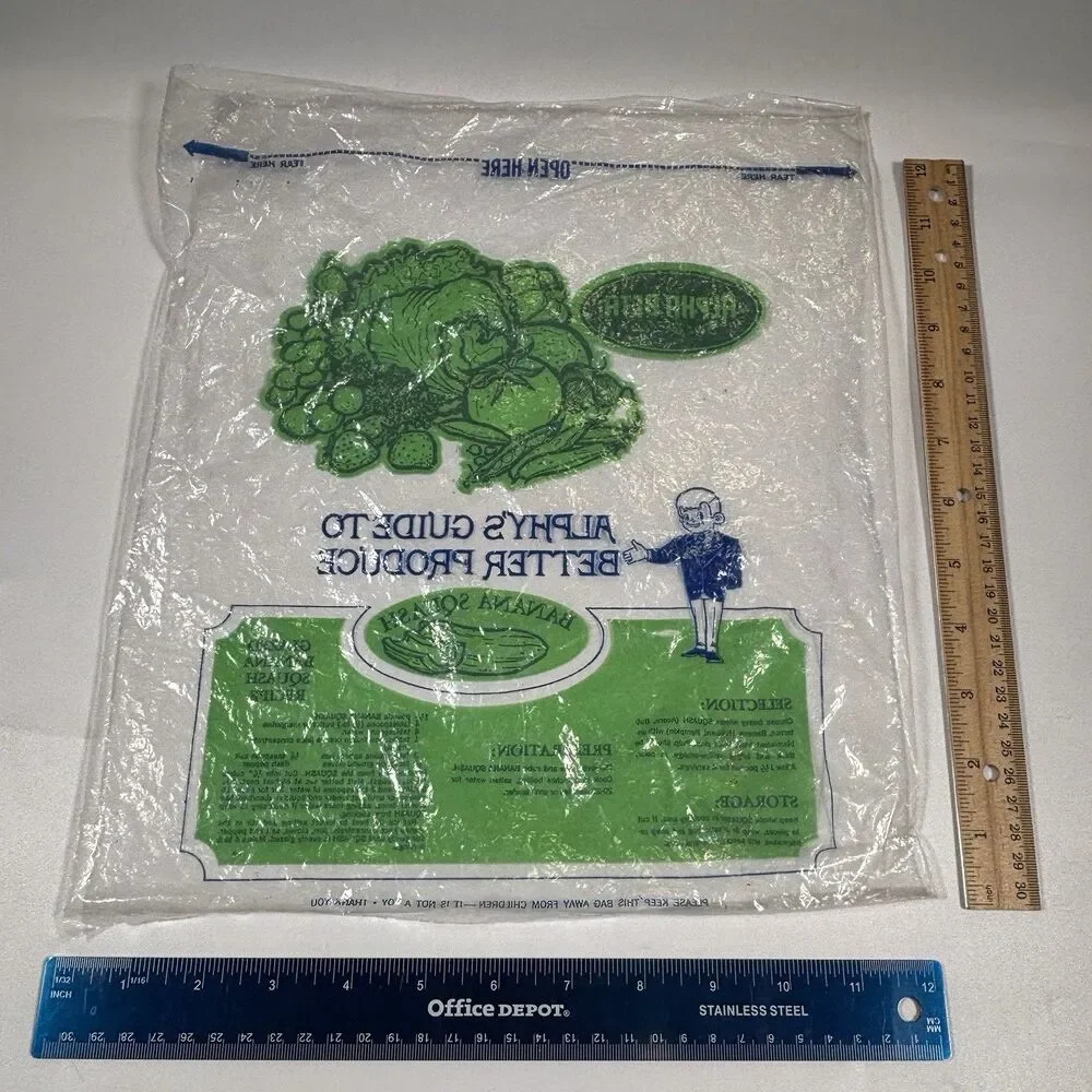 Vintage Alpha Beta Alphy’s Guide Produce Bag Banana Squash Recipe Grocery Store
